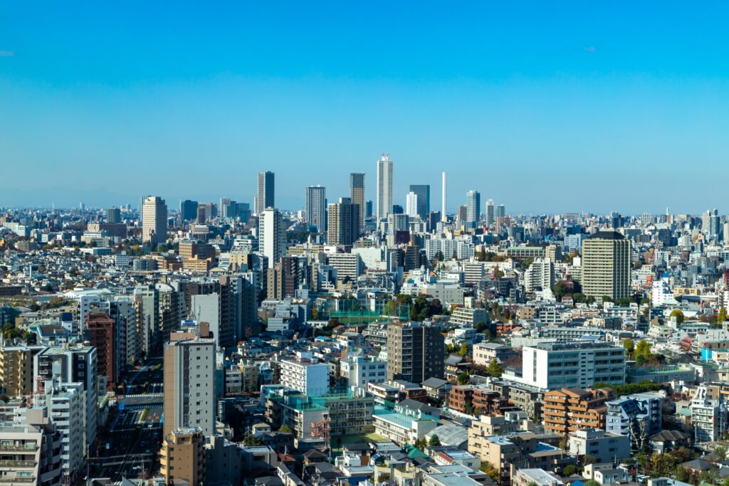 東京都の町並みを展望